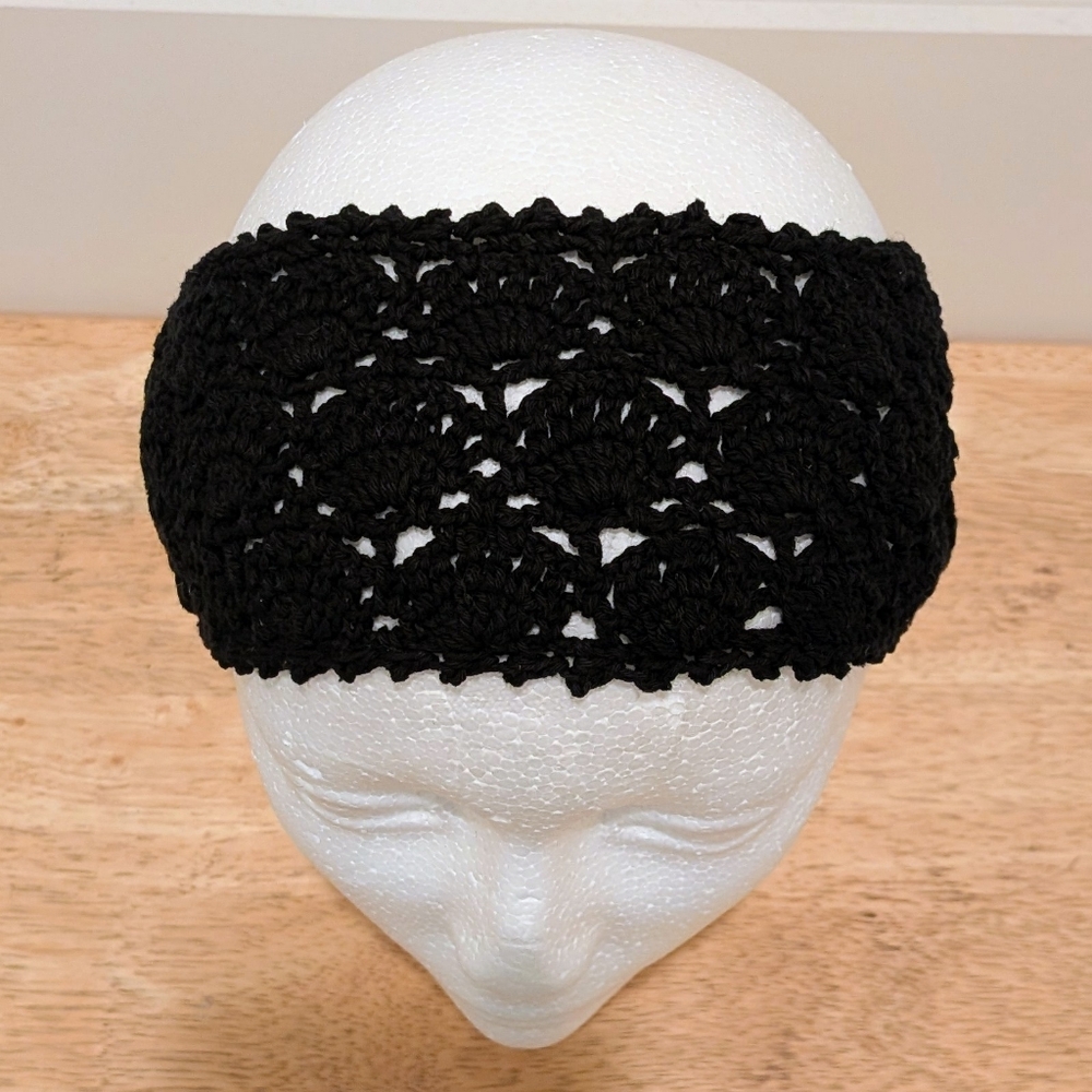 NWOT Beckwoman Handmade Crocheted Cotton Tie Back Hairband - Picture 2 of 7